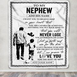 Personalized To My Nephew Blanket You Will Never Lose From Uncle Nephew Birthday Gifts Graduation Christmas Customized Fleece Throw Blanket