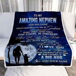 Personalized To My Amazing Nephew Blanket From Aunt Auntie My Sunshine Nephew Birthday Gifts Graduation Christmas Customized Fleece Throw Blanket