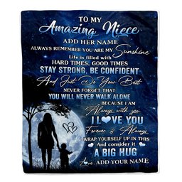 Personalized To My Amazing Niece Blanket From Aunt Auntie My Sunshine Niece Birthday Gifts Graduation Christmas Customized Fleece Throw Blanket