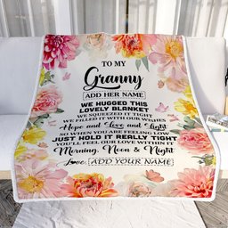 Personalized To My Granny Blanket From Grandkids Grandson Floral We Hugged This Lovely Granny Birthday Gifts Mothers Day Christmas Customized Fleece Blanket