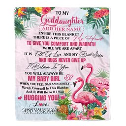Personalized To My Goddaughter Gifts Blanket From Godmother Inside This Flamingo Best Goddaughter Birthday Gifts Christmas Customized Fleece Blanket