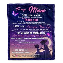 Personalized To My Mom Blanket From Daughter Night Sky Thank You Love You Mom Birthday Gifts Mothers Day Christmas Customized Fleece Throw Blanket