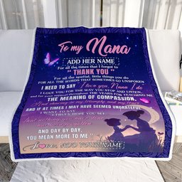 Personalized To My Nana Blanket From Grandkids Granddaughter Night Sky Thank You Love You Nana Birthday Gifts Mothers Day Christmas Customized Fleece Blanket