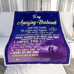 Personalized To My Amazing Husband Blanket Big Hug For Husband Birthday Anniversary Romantic Valentines Gifts For Him Christmas Customized Fleece Blanket