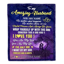 Personalized To My Amazing Husband Blanket Big Hug For Husband Birthday Anniversary Romantic Valentines Gifts For Him Christmas Customized Fleece Blanket