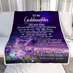 Personalized To My Goddaughter Blanket From Aunt My Little Baby Butterfly Goddaughter Birthday Present Gifts Summer Travel Christmas Customized Fleece Blanket