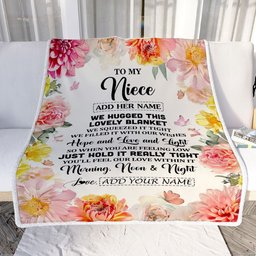 Personalized To My Niece Blanket From Aunt Uncle Floral We Hugged This Lovely Niece Birthday Gifts Graduation Christmas Customized Fleece Throw Blanket