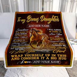 Personalized To My Bonus Daughter Blanket From Stepmom Stepdad Sometimes It's Hard Horse Stepdaughter Birthday Gifts Christmas Customized Fleece Throw Blanket