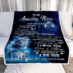 Personalized To My Amazing Niece Lion Blanket From Aunt Auntie My Sunshine Niece Birthday Gifts Graduation Christmas Customized Fleece Throw Blanket