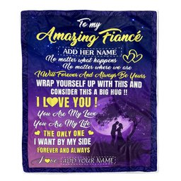 Personalized To My Amazing Fianc?? Blanket Big Hug For Future Husband Birthday Gifts Anniversary Romantic Gifts Valentines For Him Christmas Fleece Blanket