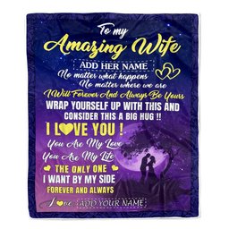 Personalized To My Amazing Wife Blanket Big Hug For Husband Birthday Gifts Anniversary Romantic Valentines For Her Christmas Customized Fleece Blanket
