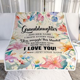 Personalized To My Granddaughter Blanket From Grandma Grandpa Floral I Love You Great Granddaughter Birthday Gifts Christmas Customized Fleece Blanket