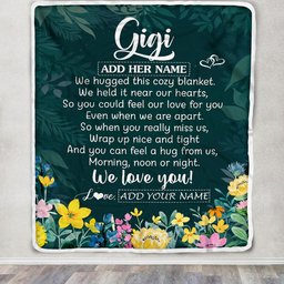 Personalized Gigi Blanket From Granddaughter Grandchildren Floral Green We Love You Gigi Birthday Gifts Mothers Day Christmas Customized Fleece Blanket