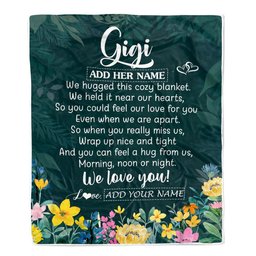 Personalized Gigi Blanket From Granddaughter Grandchildren Floral Green We Love You Gigi Birthday Gifts Mothers Day Christmas Customized Fleece Blanket