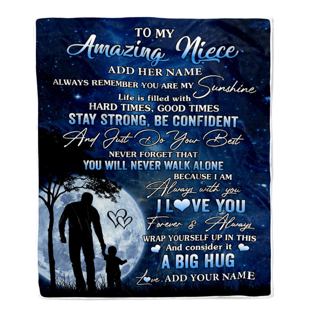 Personalized To My Amazing Niece Blanket From Uncle My Sunshine Niece Birthday Gifts Graduation Christmas Customized Fleece Throw Blanket