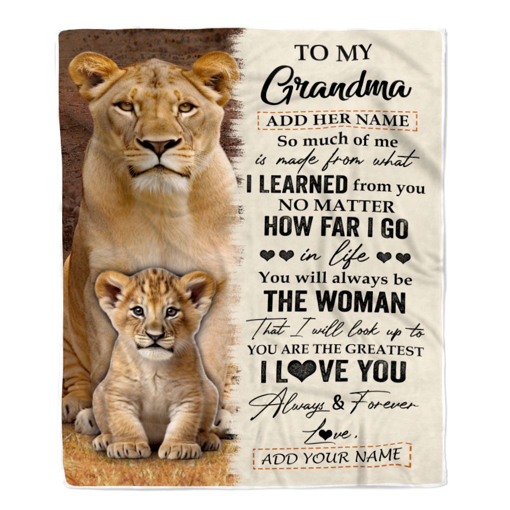 Personalized To My Grandma Blanket From Granddaughter You Are The Greatest Lion Grandma Birthday Gifts Mothers Day Christmas Customized Fleece Blanket