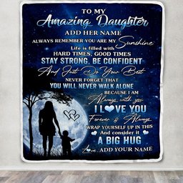 Personalized To My Amazing Daughter Blanket From Mom Mother My Sunshine Daughter Birthday Gifts Graduation Christmas Customized Fleece Throw Blanket
