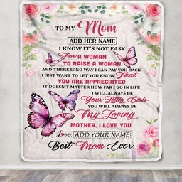 Personalized To My Mom Blanket Gifts From Daughter Butterfly My Loving Mother Mom Birthday Gifts Mothers Day Christmas Customized Travel Fleece Throw Blanket