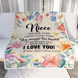 Personalized To My Niece Blanket From Aunt Uncle Auntie Floral I Love You Great Niece Birthday Gifts Graduation Christmas Customized Fleece Throw Blanket