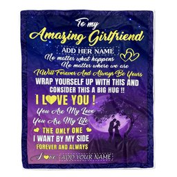 Personalized To My Amazing Girlfriend Blanket Big Hug For Girlfriend Birthday Gifts Anniversary Romantic Gifts Valentines For Her Christmas Fleece Blanket