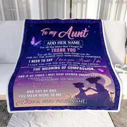 Personalized To My Aunt Blanket From Niece Night Sky Thank You Love You Aunt Birthday Gifts Mothers Day Christmas Customized Fleece Throw Blanket