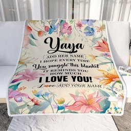 Personalized To My Yaya Blanket From Kids Floral I Love You Great Yaya Birthday Gifts Mothers Day Christmas Thanksgiving Customized Fleece Throw Blanket