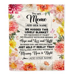 Personalized To My Mimi Blanket From Grandkids Granddaughter Floral We Hugged This Lovely Mimi Birthday Gifts Mothers Day Christmas Customized Fleece Blanket