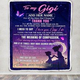 Personalized To My Gigi Blanket From Grandkids Granddaughter Night Sky Thank You Love You Gigi Birthday Gifts Mothers Day Christmas Customized Fleece Blanket