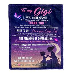 Personalized To My Gigi Blanket From Grandkids Granddaughter Night Sky Thank You Love You Gigi Birthday Gifts Mothers Day Christmas Customized Fleece Blanket