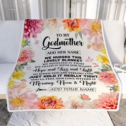 Personalized To My Godmother Blanket From Niece Floral We Hugged This Lovely Aunt Birthday Gifts Mothers Day Christmas Customized Fleece Throw Blanket