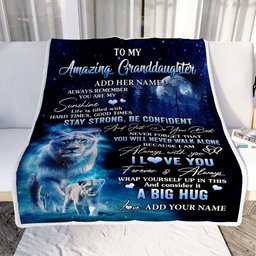 Personalized To My Amazing Granddaughter Lion Blanket From Grandma Gigi My Sunshine Granddaughter Birthday Gifts Graduation Christmas Fleece Throw Blanket