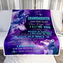 Personalized To My Granddaughter Blanket From Grandma Nana Wolf Never Forget I Love You Granddaughter Birthday Gifts Graduation Christmas Fleece Throw Blanket