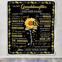 Personalized To My Granddaughter Blanket From Grandma Grandpa Be A Sunflower Granddaughter Birthday Gifts Graduation Christmas Fleece Throw Blanket