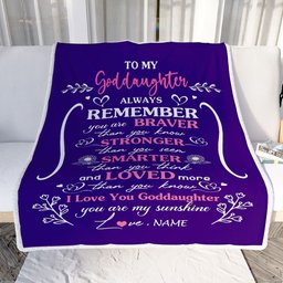 Personalized To My Goddaughter Blanket From Godmother Aunt Unclue Purple I Love You Niece Birthday Gifts Graduation Christmas Customized Fleece Throw Blanket
