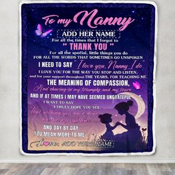 Personalized To My Nanny Blanket From Kids Night Sky Thank You Love You Nanny Birthday Gifts Mothers Day Thanksgiving Christmas Customized Fleece Blanket