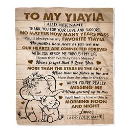 Personalized To My Yiayia Gifts Blanket From Kids Grandkids Elephant My Favorite Yiayia Birthday Gifts Mothers Day Christmas Custom Name Fleece Blanket