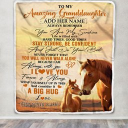Personalized To My Amazing Granddaughter Horse Blanket From Grandma Grandpa My Sunshine Granddaughter Birthday Gifts Graduation Christmas Fleece Throw Blanket