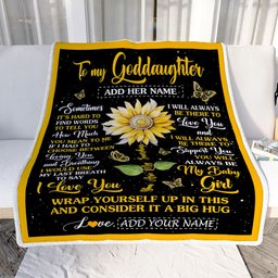 Personalized To My Goddaughter Gift Blanket From Godmother Aunt Sometimes It's Hard Sunflower Goddaughter Birthday Gifts Christmas Customized Fleece Blanket