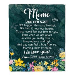 Personalized Meme Blanket From Granddaughter Grandchildren Floral Green We Love You Meme Birthday Gifts Mothers Day Christmas Customized Fleece Blanket