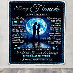 Personalized To My Fianc??e Blanket Wood The Day I Met You Future Wife Birthday Gifts Romantic Valentines For Her Christmas Customized Fleece Blanket