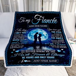 Personalized To My Fianc??e Blanket Wood The Day I Met You Future Wife Birthday Gifts Romantic Valentines For Her Christmas Customized Fleece Blanket