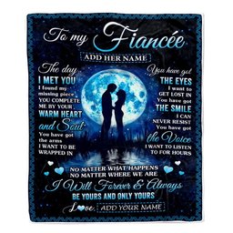 Personalized To My Fianc??e Blanket Wood The Day I Met You Future Wife Birthday Gifts Romantic Valentines For Her Christmas Customized Fleece Blanket