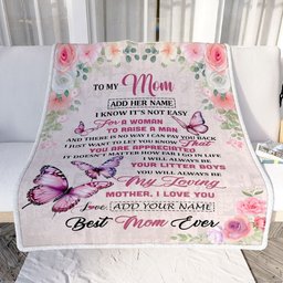 Personalized To My Mom Blanket Gifts From Son Butterfly My Loving Mother Mom Birthday Gifts Mothers Day Christmas Customized Travel Fleece Throw Blanket