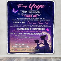Personalized To My Yaya Blanket From Kids Night Sky Thank You Love You Yaya Birthday Gifts Mothers Day Christmas Thanksgiving Customized Fleece Throw Blanket