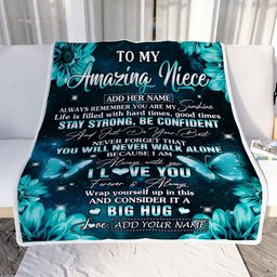 Personalized To My Amazing Niece Butterfly Blanket From Aunt Uncle Auntie My Sunshine Niece Birthday Gifts Graduation Christmas Customized Fleece Blanket