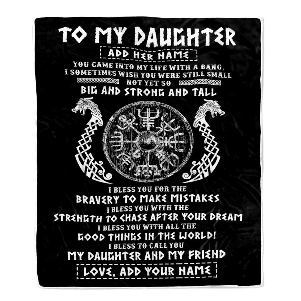 Personalized To My Daughter Viking Blanket From Dad My Daughter And My Friend Scandinavian Norse Daughter Birthday Gifts Christmas Customized Fleece Blanket