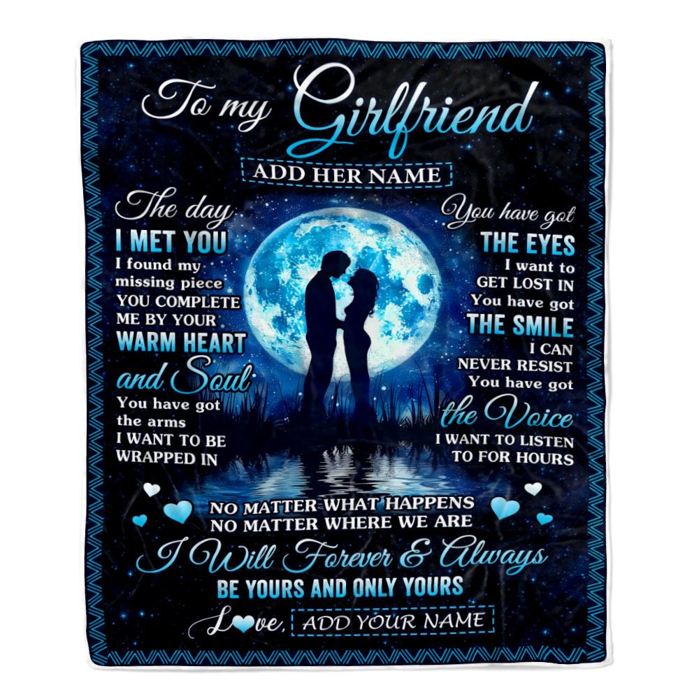 Personalized To My Girlfriend Blanket Wood The Day I Met You Girlfriend Birthday Gifts Romantic Valentines For Her Christmas Customized Fleece Blanket