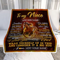 Personalized To My Niece Gift Blanket From Aunt Uncle Sometimes It's Hard Horse Niece Birthday Gifts Graduation Christmas Customized Fleece Throw Blanket