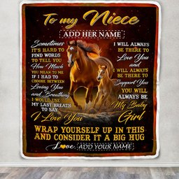 Personalized To My Niece Gift Blanket From Aunt Uncle Sometimes It's Hard Horse Niece Birthday Gifts Graduation Christmas Customized Fleece Throw Blanket