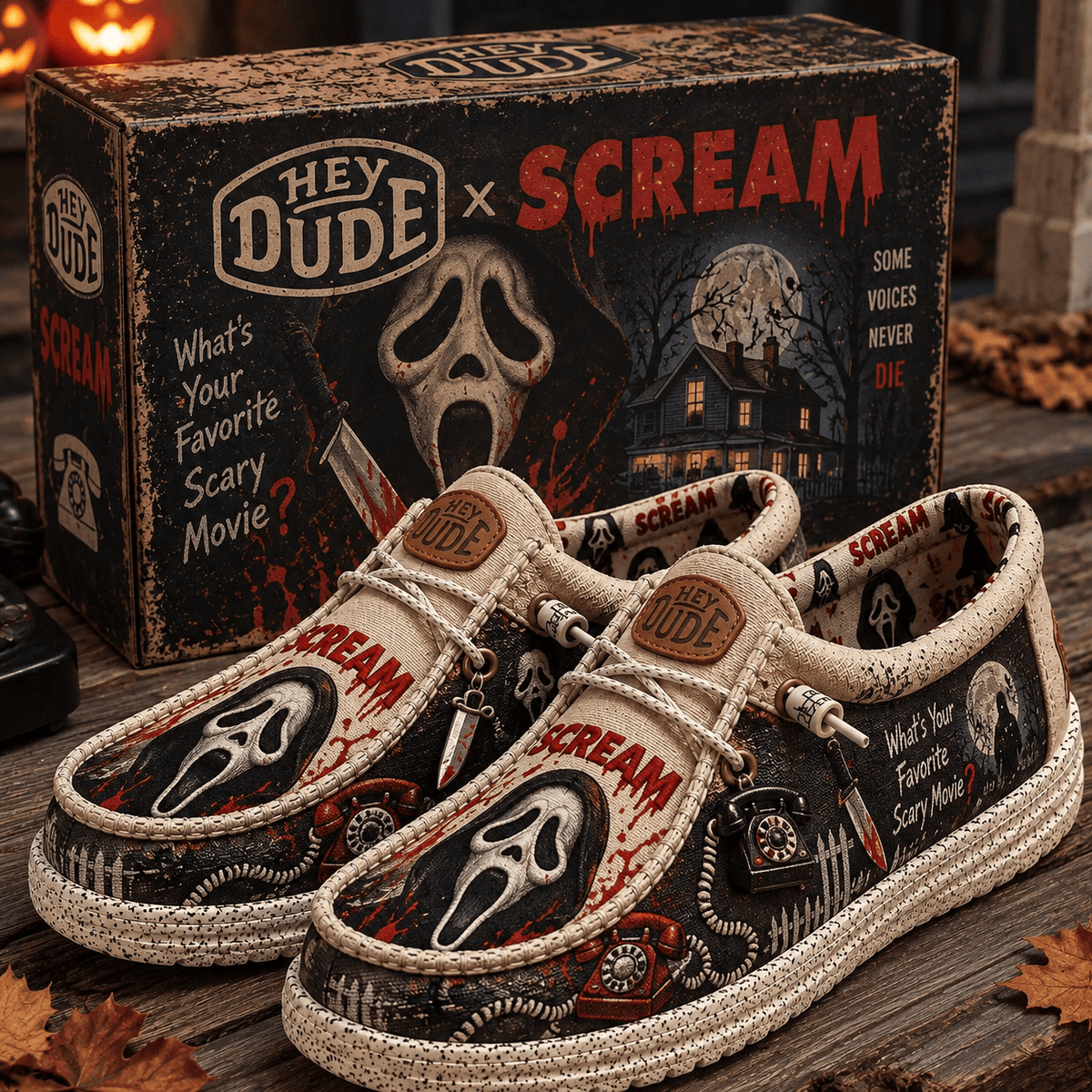 Scream Ghostface Hey Dude Shoes Gift For Horror Fans